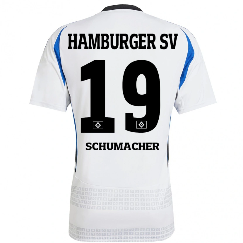 Danxen Kinder Lukas Schumacher #19 Weiß Blau Heimtrikot Trikot 2024/25 T-Shirt