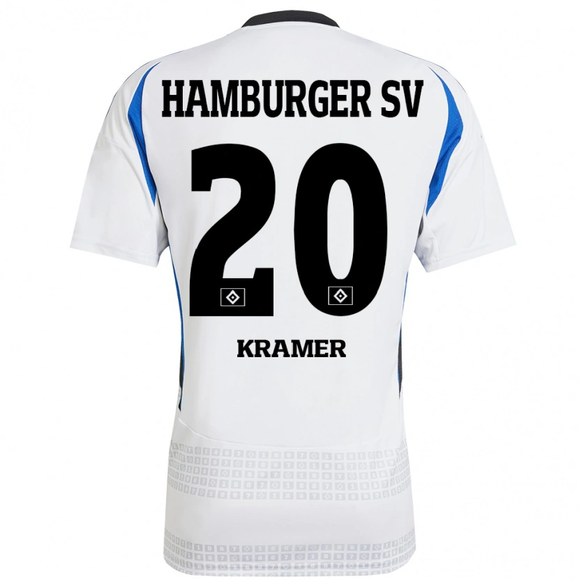 Danxen Kinder Timon Kramer #20 Weiß Blau Heimtrikot Trikot 2024/25 T-Shirt