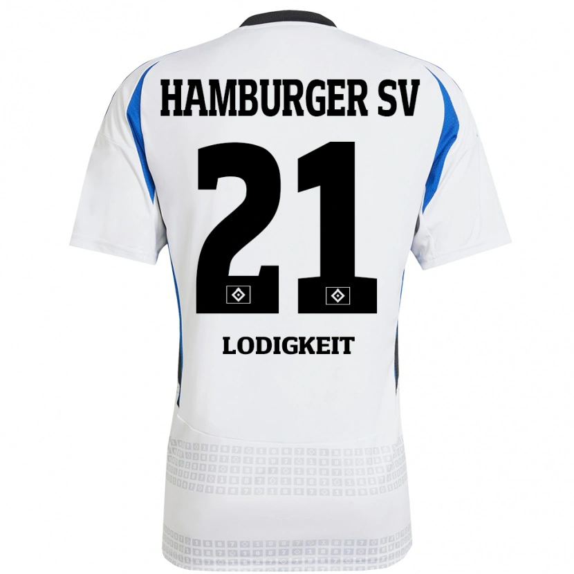 Danxen Kinder Luis Lodigkeit #21 Weiß Blau Heimtrikot Trikot 2024/25 T-Shirt