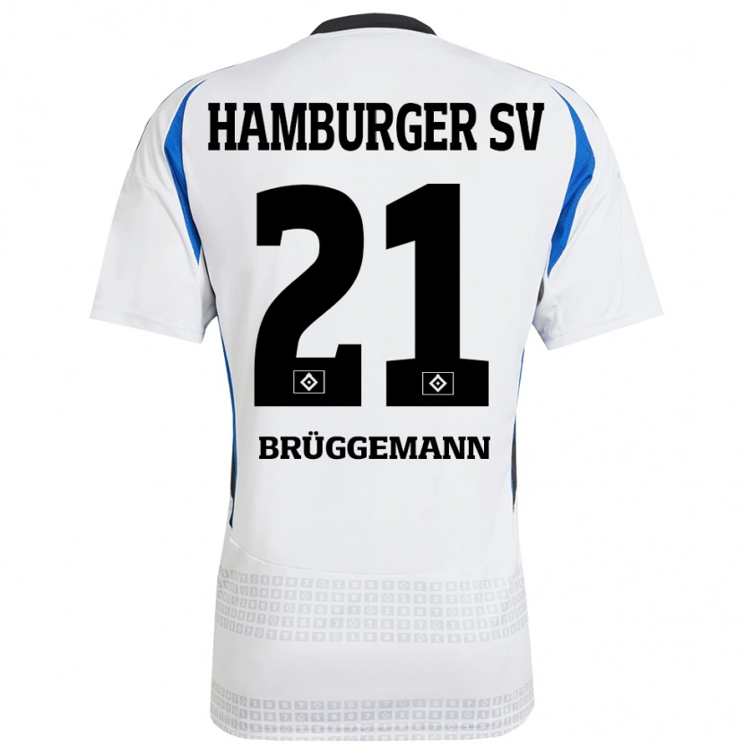 Danxen Kinder William Brüggemann #21 Weiß Blau Heimtrikot Trikot 2024/25 T-Shirt