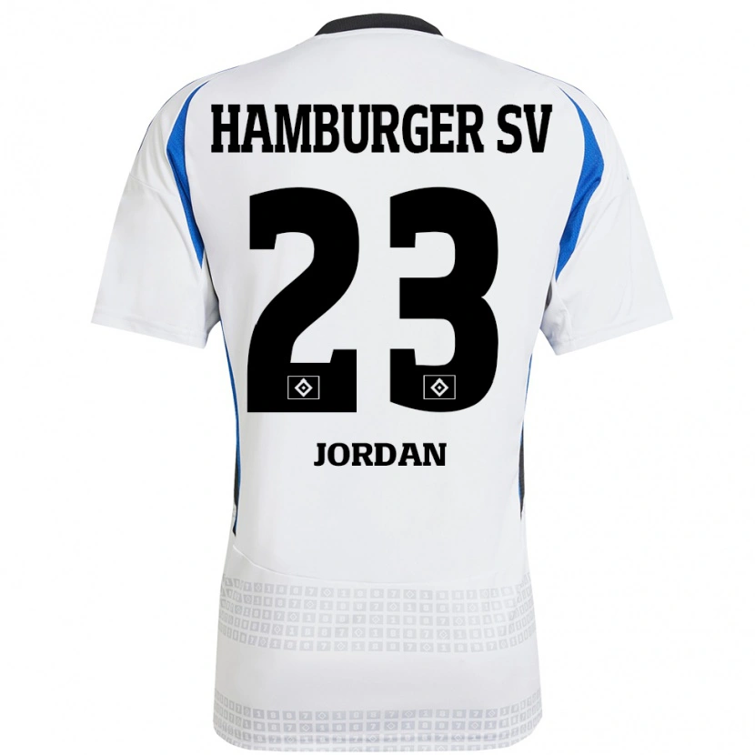 Danxen Kinder Dominik Jordan #23 Weiß Blau Heimtrikot Trikot 2024/25 T-Shirt