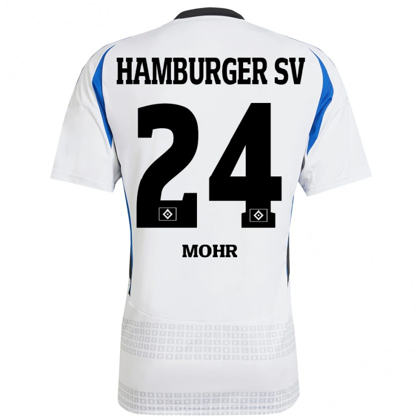 Danxen Kinder Jannik Mohr #24 Weiß Blau Heimtrikot Trikot 2024/25 T-Shirt