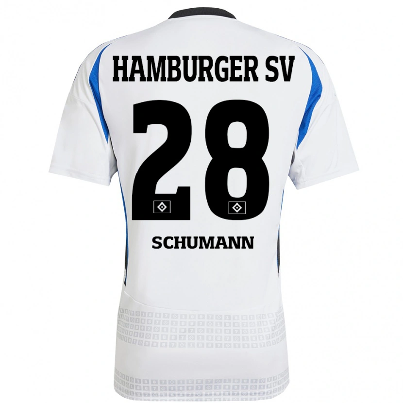 Danxen Kinder Henri Schümann #28 Weiß Blau Heimtrikot Trikot 2024/25 T-Shirt