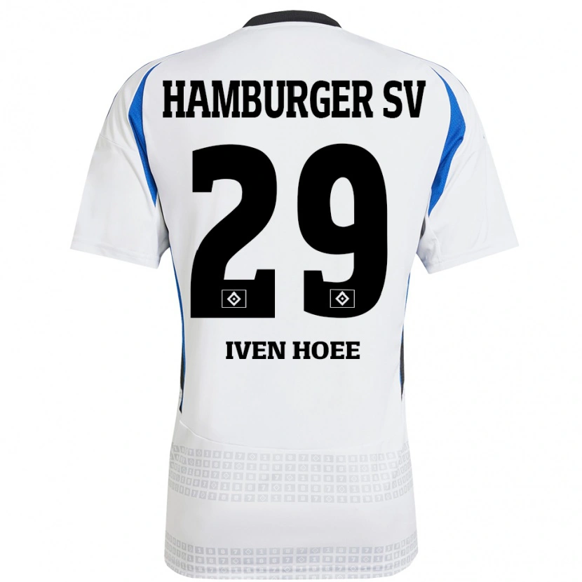 Danxen Kinder Lennart Iven Hoee #29 Weiß Blau Heimtrikot Trikot 2024/25 T-Shirt