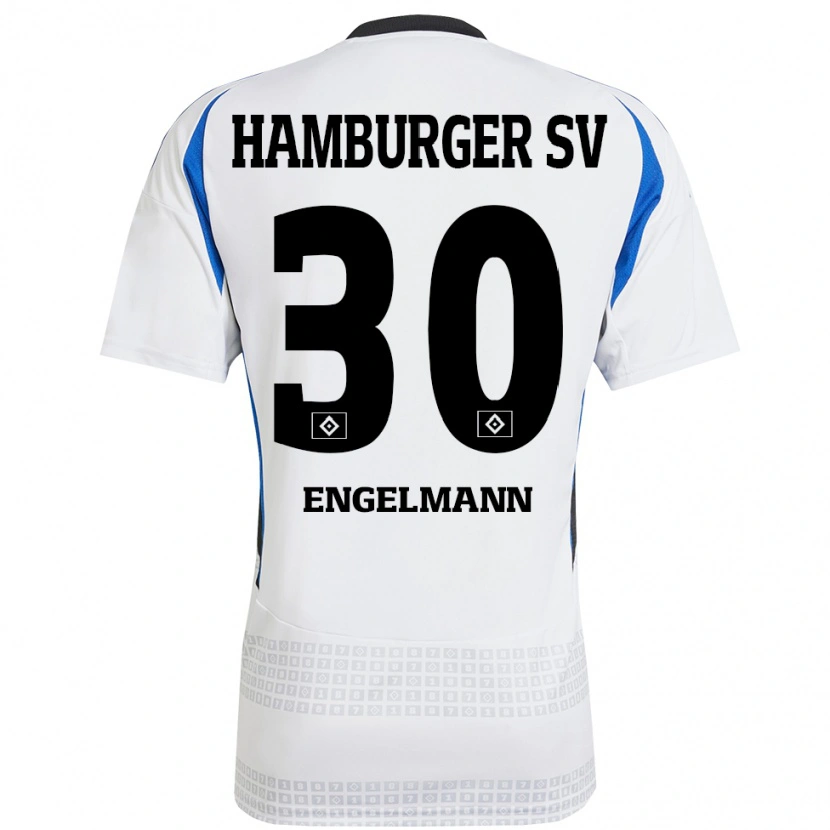 Danxen Kinder Timon Engelmann #30 Weiß Blau Heimtrikot Trikot 2024/25 T-Shirt