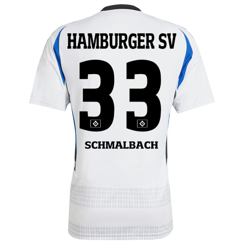 Danxen Kinder Sebastian Schmalbach #33 Weiß Blau Heimtrikot Trikot 2024/25 T-Shirt