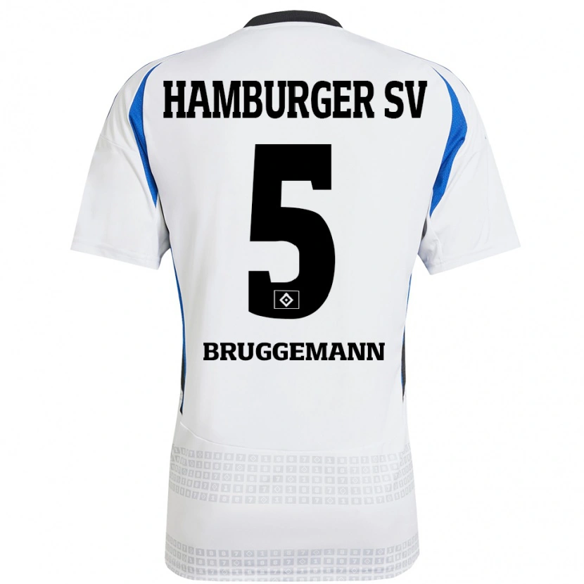 Danxen Kinder Nina Brüggemann #5 Weiß Blau Heimtrikot Trikot 2024/25 T-Shirt