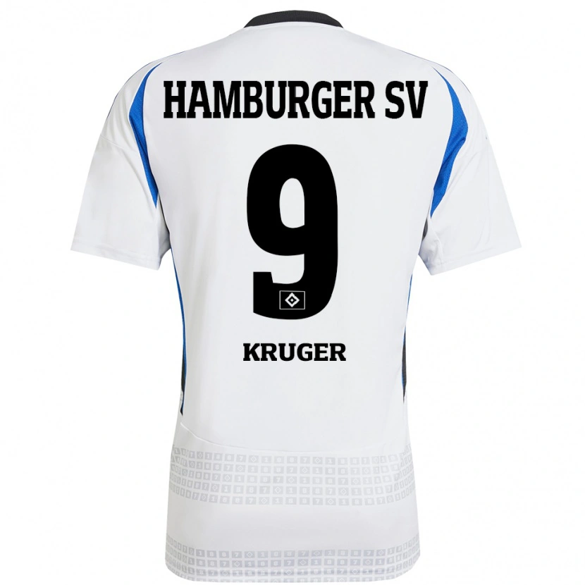 Danxen Kinder Melina Krüger #9 Weiß Blau Heimtrikot Trikot 2024/25 T-Shirt