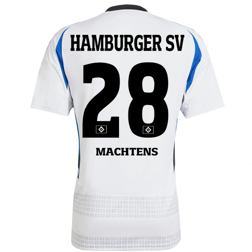 Danxen Kinder Pauline Machtens #28 Weiß Blau Heimtrikot Trikot 2024/25 T-Shirt