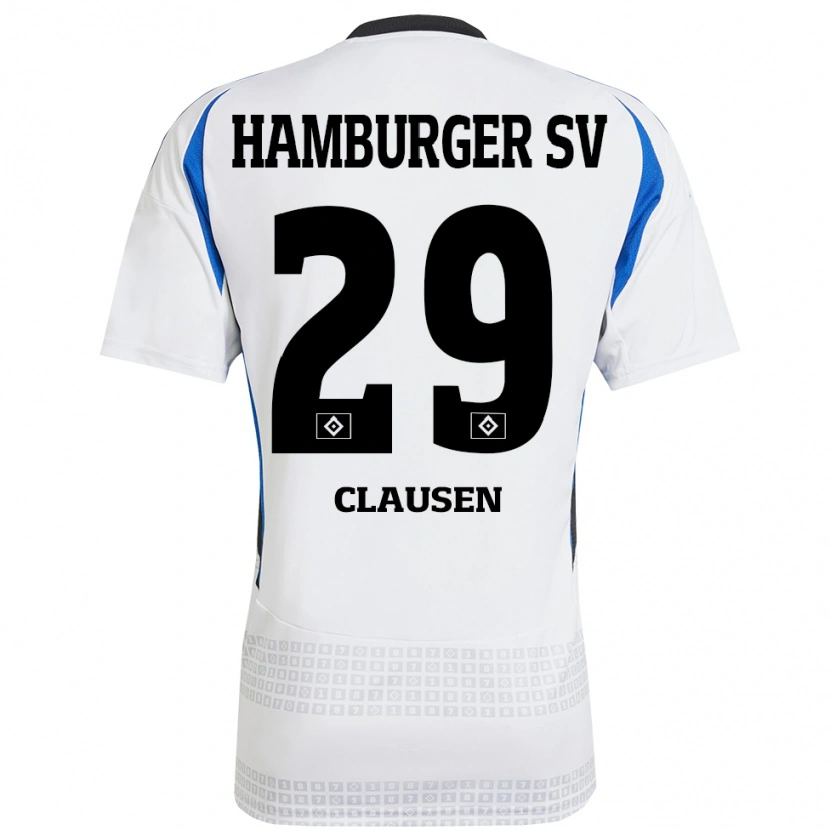 Danxen Kinder Lina Clausen #29 Weiß Blau Heimtrikot Trikot 2024/25 T-Shirt