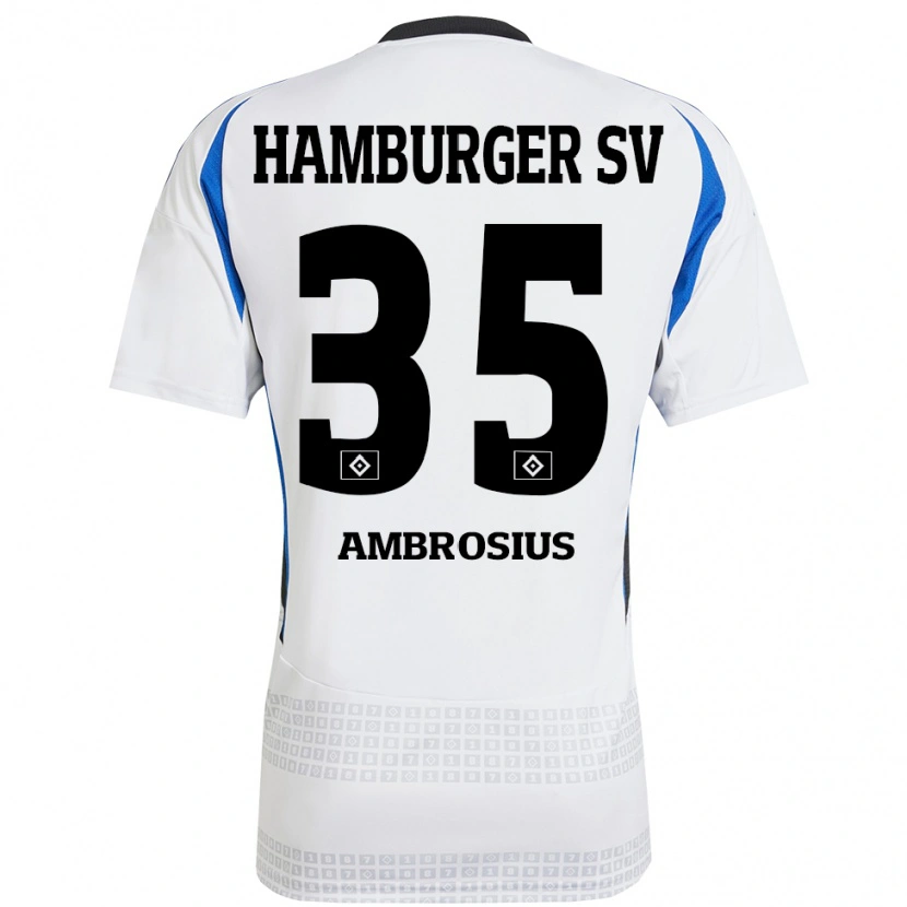 Danxen Kinder Stephan Ambrosius #35 Weiß Blau Heimtrikot Trikot 2024/25 T-Shirt