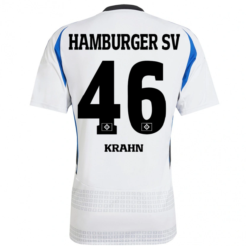 Danxen Kinder Elijah Krahn #46 Weiß Blau Heimtrikot Trikot 2024/25 T-Shirt