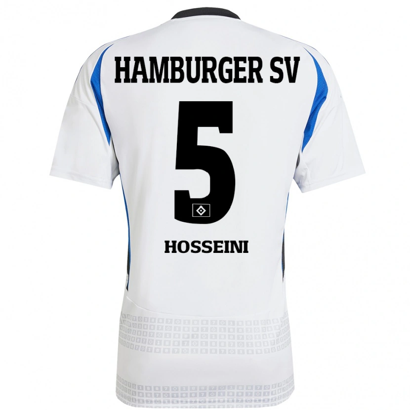 Danxen Kinder Reza Hosseini #5 Weiß Blau Heimtrikot Trikot 2024/25 T-Shirt