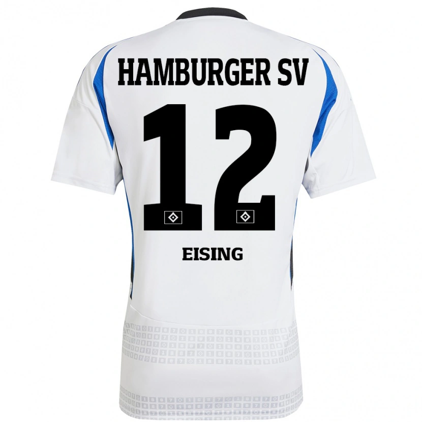 Danxen Kinder Luis Eising #12 Weiß Blau Heimtrikot Trikot 2024/25 T-Shirt