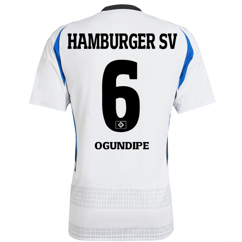 Danxen Kinder Alina Ogundipe #6 Weiß Blau Heimtrikot Trikot 2024/25 T-Shirt