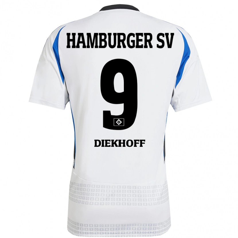 Danxen Kinder Henrike Diekhoff #9 Weiß Blau Heimtrikot Trikot 2024/25 T-Shirt