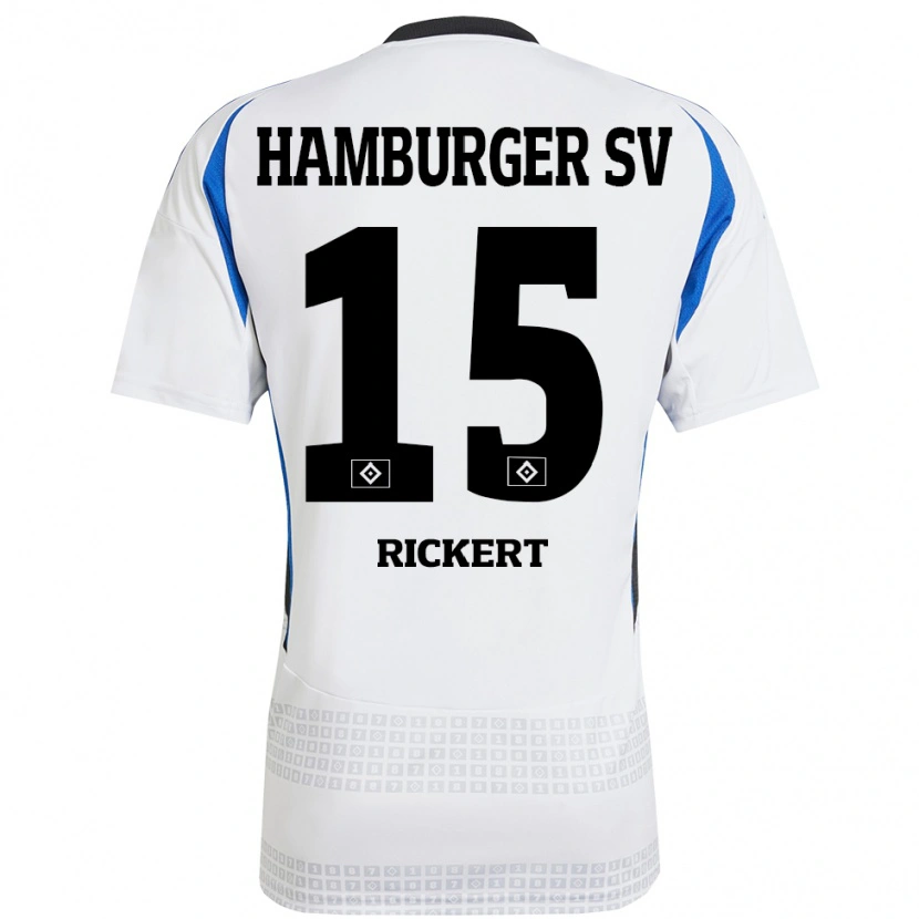 Danxen Kinder Manja Rickert #15 Weiß Blau Heimtrikot Trikot 2024/25 T-Shirt