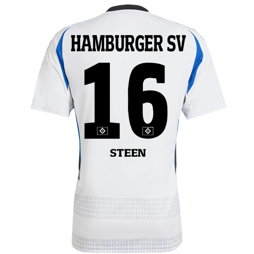 Danxen Kinder Maya Steen #16 Weiß Blau Heimtrikot Trikot 2024/25 T-Shirt