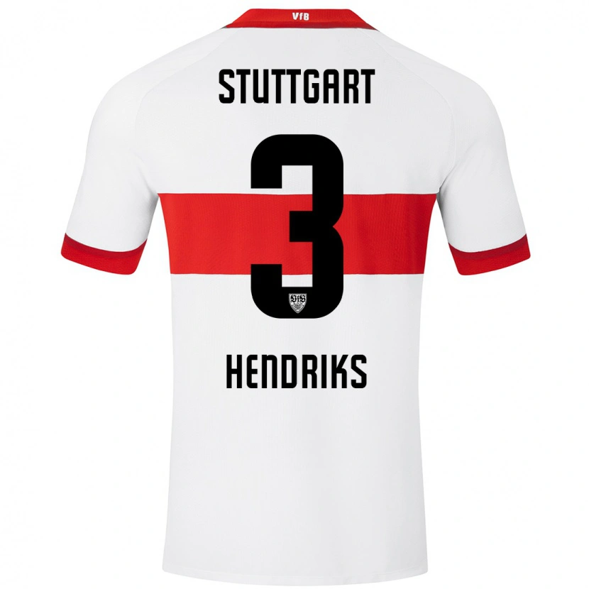 Danxen Kinder Ramon Hendriks #3 Weiß Rot Heimtrikot Trikot 2024/25 T-Shirt