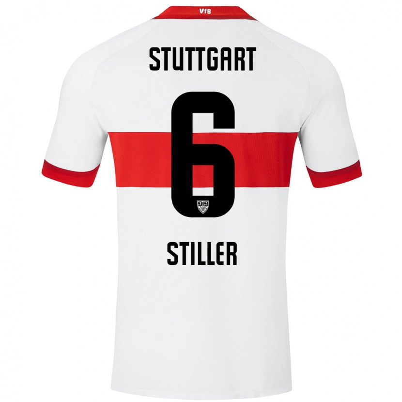 Danxen Kinder Angelo Stiller #6 Weiß Rot Heimtrikot Trikot 2024/25 T-Shirt