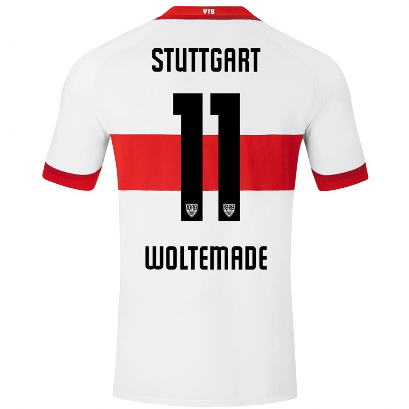 Danxen Kinder Nick Woltemade #11 Weiß Rot Heimtrikot Trikot 2024/25 T-Shirt