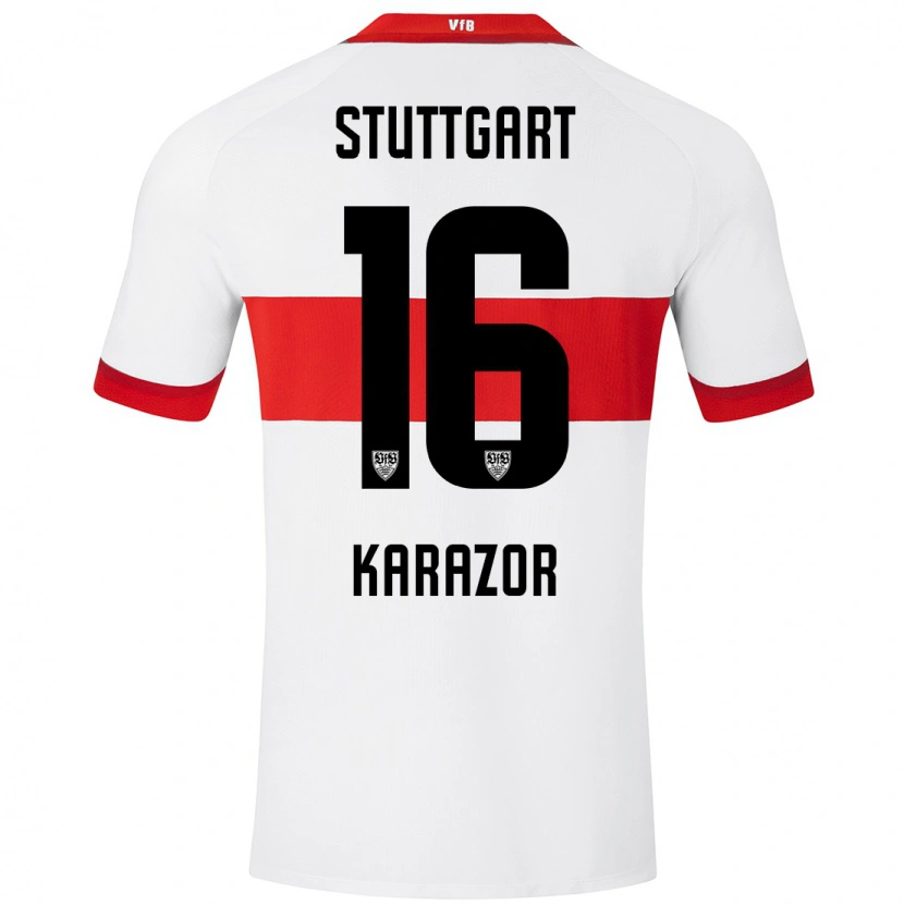 Danxen Kinder Atakan Karazor #16 Weiß Rot Heimtrikot Trikot 2024/25 T-Shirt