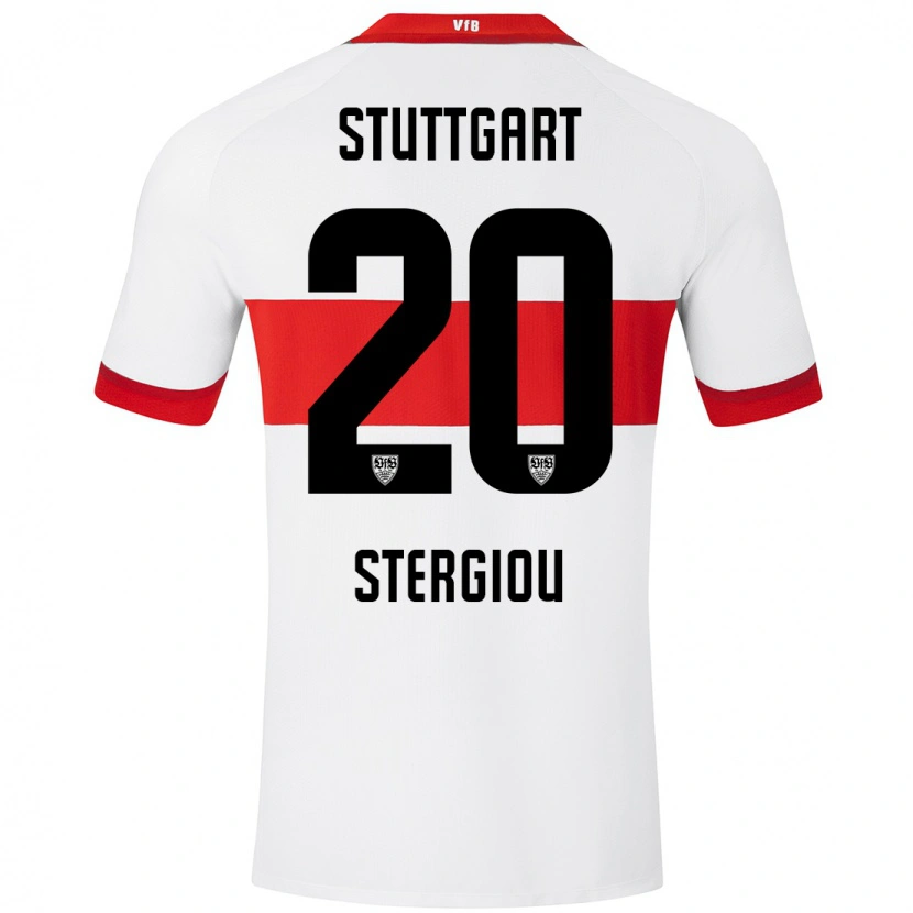 Danxen Kinder Leonidas Stergiou #20 Weiß Rot Heimtrikot Trikot 2024/25 T-Shirt