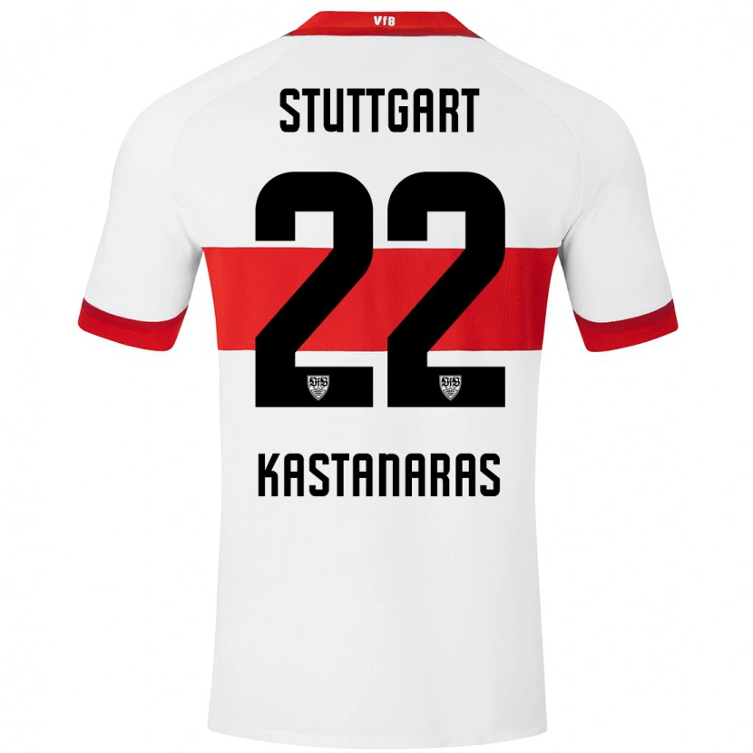 Danxen Kinder Thomas Kastanaras #22 Weiß Rot Heimtrikot Trikot 2024/25 T-Shirt