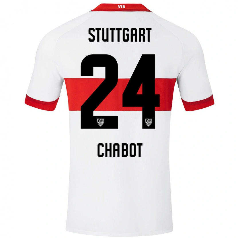 Danxen Kinder Jeff Chabot #24 Weiß Rot Heimtrikot Trikot 2024/25 T-Shirt