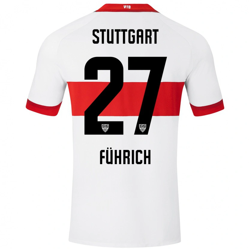 Danxen Kinder Chris Führich #27 Weiß Rot Heimtrikot Trikot 2024/25 T-Shirt