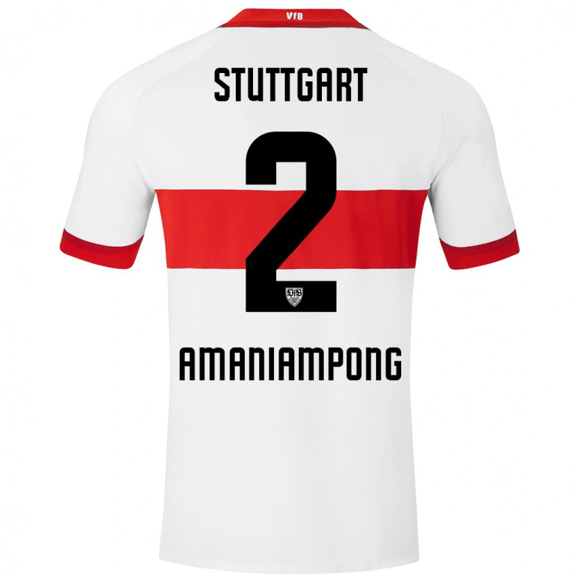 Danxen Kinder Kaden Amaniampong #2 Weiß Rot Heimtrikot Trikot 2024/25 T-Shirt