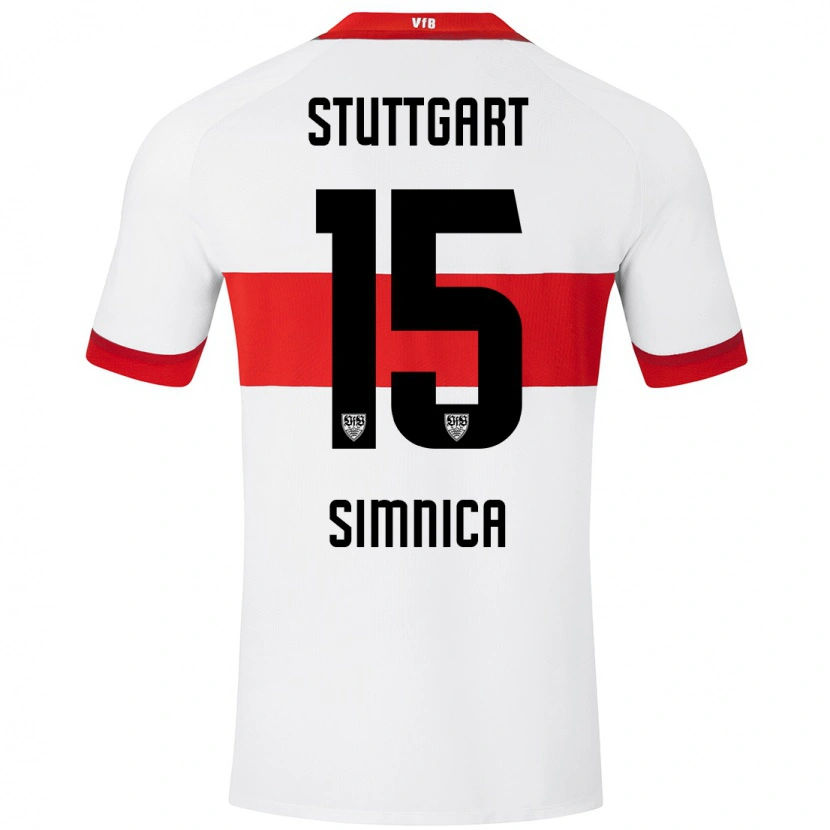 Danxen Kinder Luan Simnica #15 Weiß Rot Heimtrikot Trikot 2024/25 T-Shirt