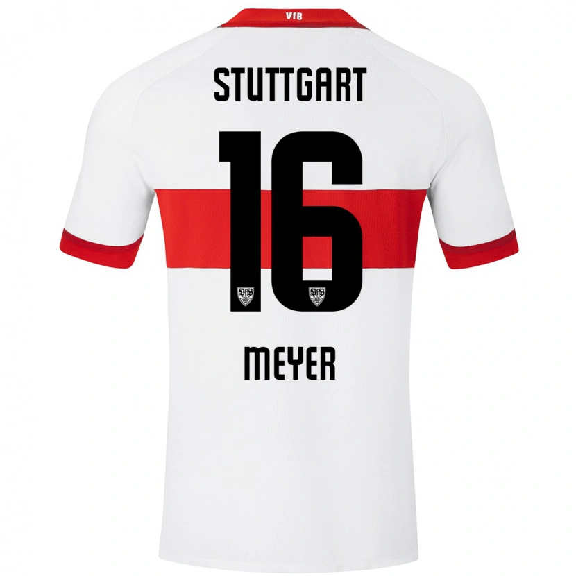 Danxen Kinder Jordan Meyer #16 Weiß Rot Heimtrikot Trikot 2024/25 T-Shirt