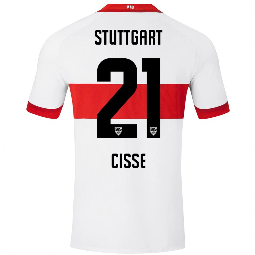 Danxen Kinder Moussa Cissé #21 Weiß Rot Heimtrikot Trikot 2024/25 T-Shirt