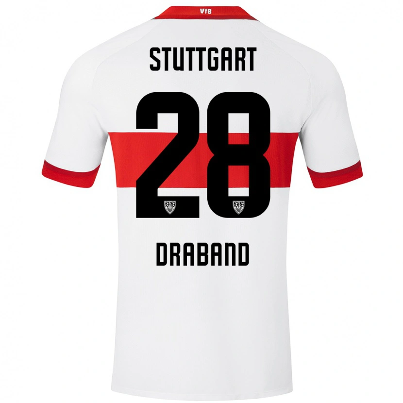 Danxen Kinder Dominik Draband #28 Weiß Rot Heimtrikot Trikot 2024/25 T-Shirt