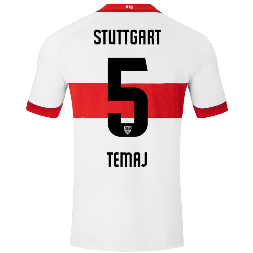 Danxen Kinder Laureta Temaj #5 Weiß Rot Heimtrikot Trikot 2024/25 T-Shirt