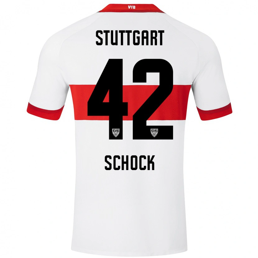 Danxen Kinder Florian Schock #42 Weiß Rot Heimtrikot Trikot 2024/25 T-Shirt