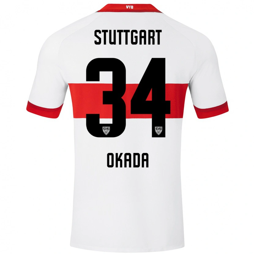 Danxen Kinder Rei Okada #34 Weiß Rot Heimtrikot Trikot 2024/25 T-Shirt