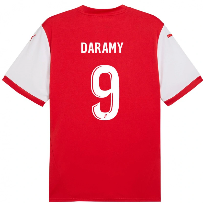 Danxen Kinder Mohamed Daramy #9 Rot Weiß Heimtrikot Trikot 2024/25 T-Shirt