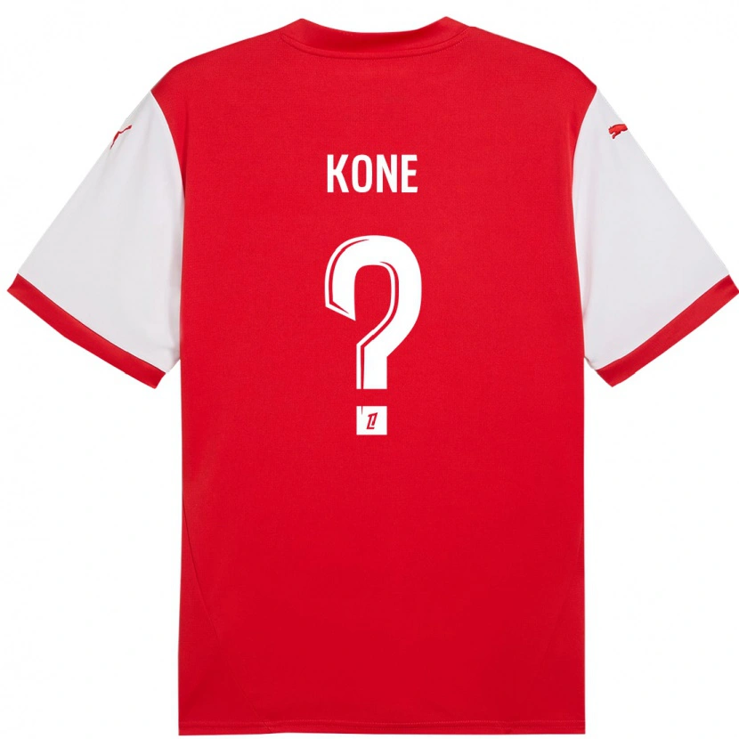 Danxen Kinder Abdoul Koné #0 Rot Weiß Heimtrikot Trikot 2024/25 T-Shirt