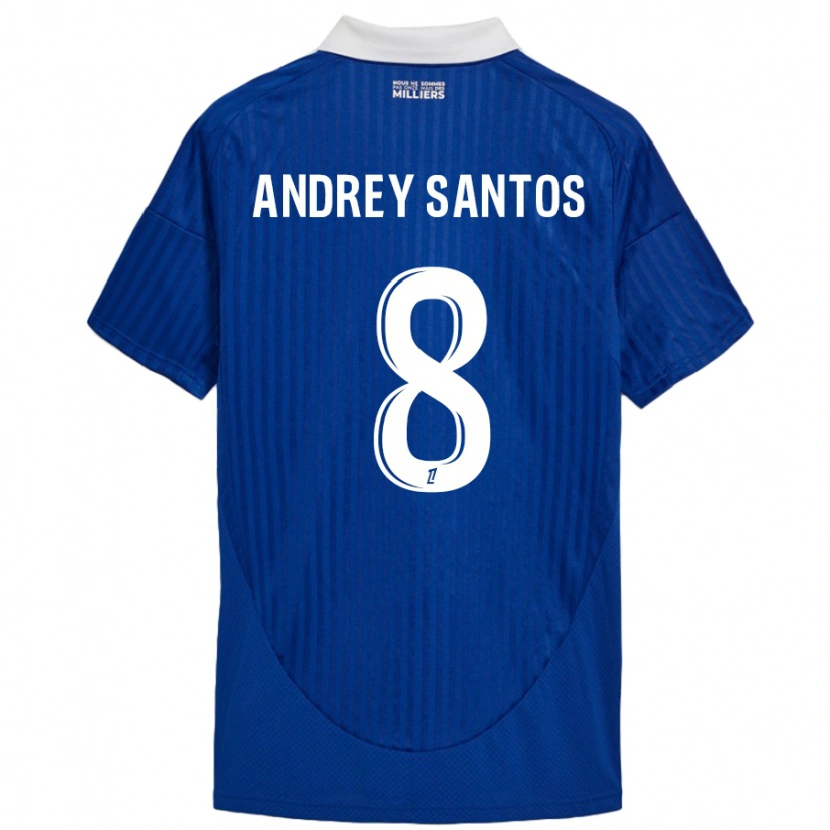 Danxen Kinder Andrey Santos #8 Blau Weiß Heimtrikot Trikot 2024/25 T-Shirt