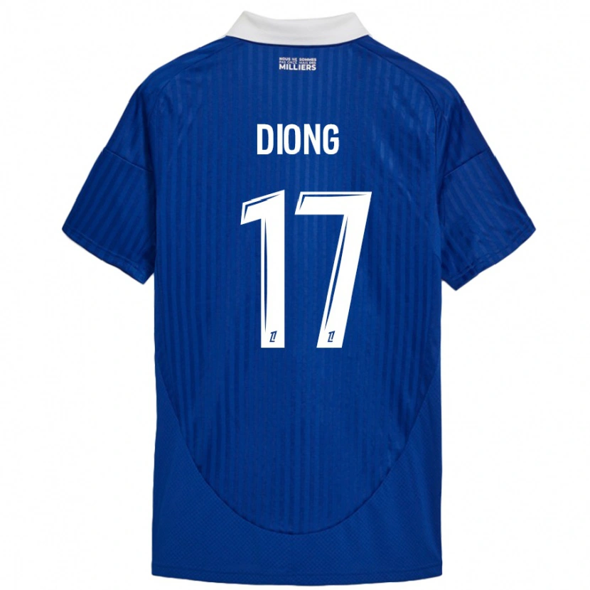 Danxen Kinder Pape Diong #17 Blau Weiß Heimtrikot Trikot 2024/25 T-Shirt