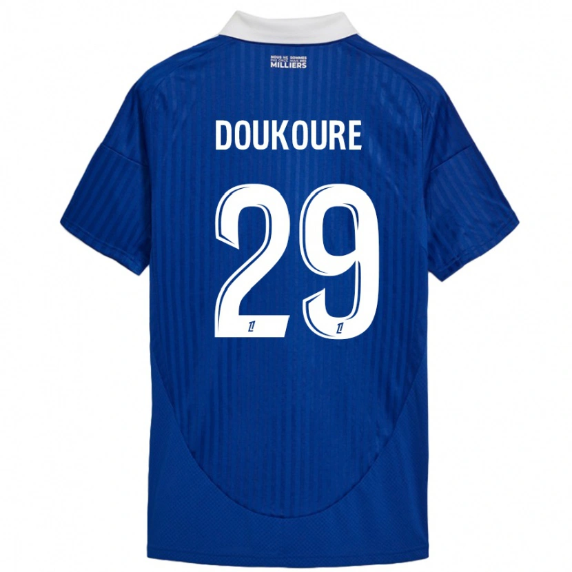 Danxen Kinder Ismaël Doukouré #29 Blau Weiß Heimtrikot Trikot 2024/25 T-Shirt