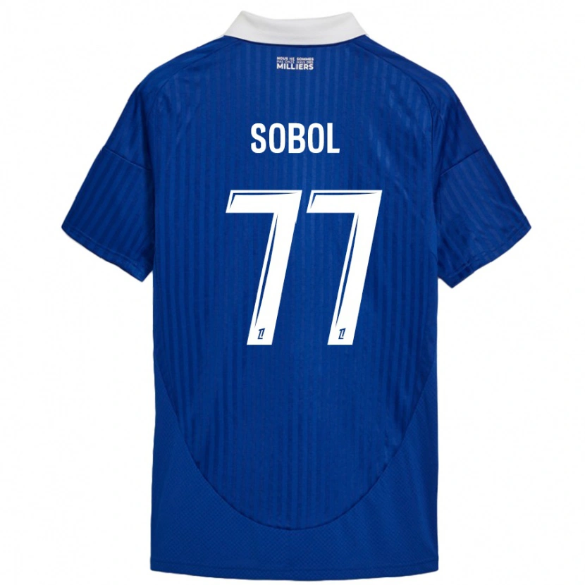 Danxen Kinder Eduard Sobol #77 Blau Weiß Heimtrikot Trikot 2024/25 T-Shirt