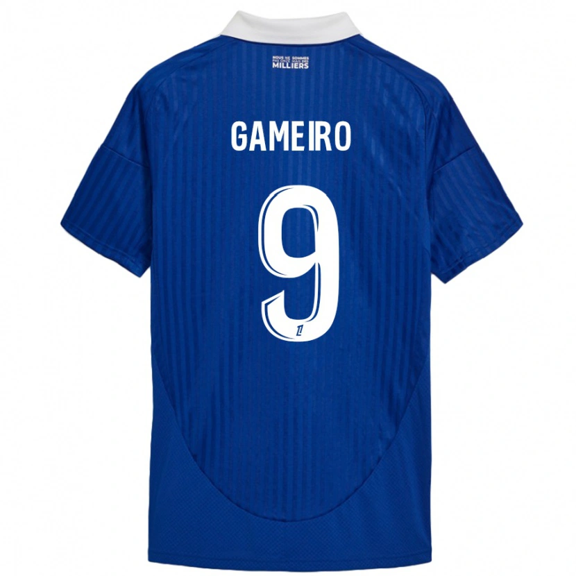 Danxen Kinder Kévin Gameiro #9 Blau Weiß Heimtrikot Trikot 2024/25 T-Shirt