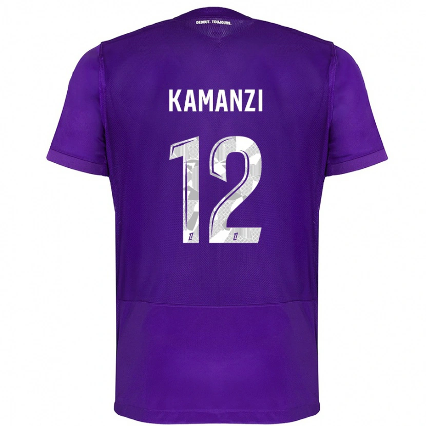 Danxen Kinder Warren Kamanzi #12 Violett Weiß Heimtrikot Trikot 2024/25 T-Shirt