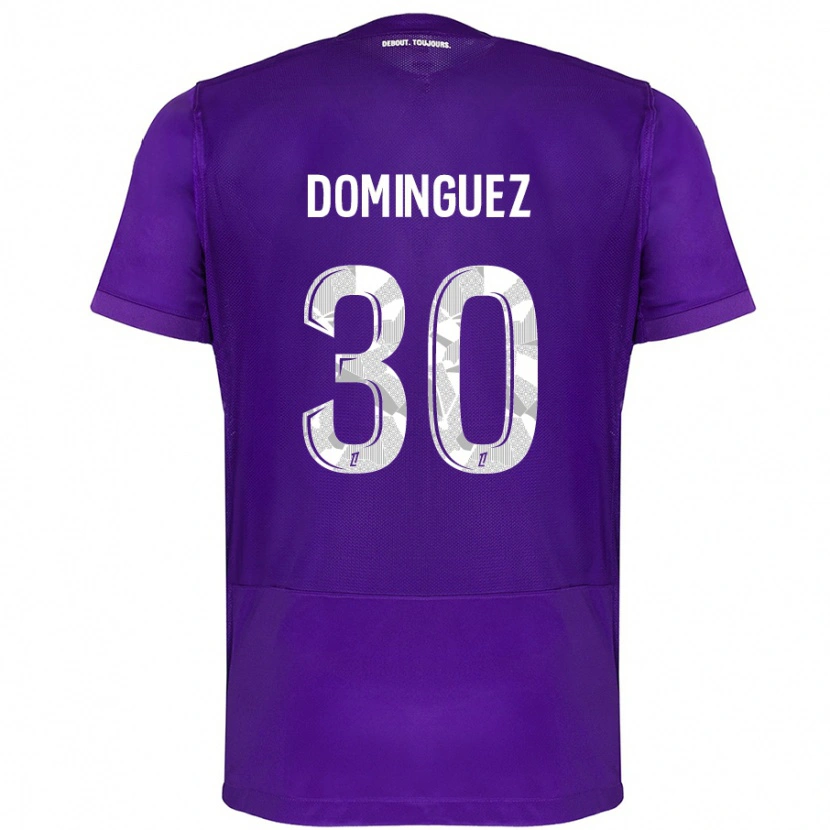 Danxen Kinder Álex Domínguez #30 Violett Weiß Heimtrikot Trikot 2024/25 T-Shirt