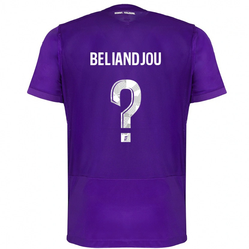 Danxen Kinder Ruben Beliandjou #0 Violett Weiß Heimtrikot Trikot 2024/25 T-Shirt