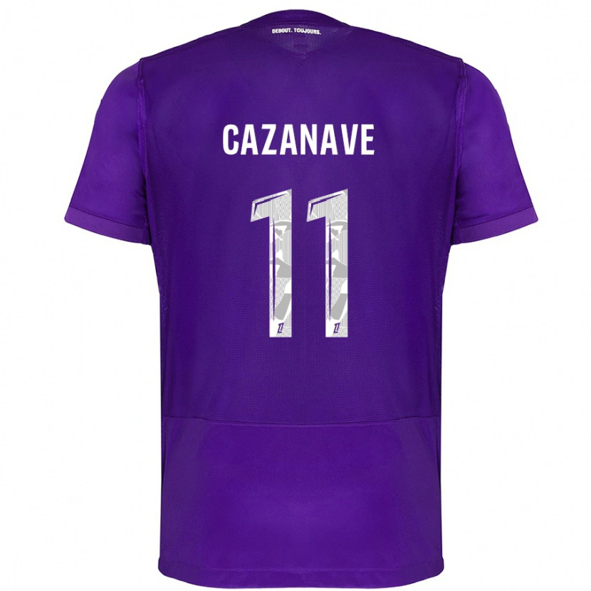 Danxen Kinder Julie Cazanave #11 Violett Weiß Heimtrikot Trikot 2024/25 T-Shirt