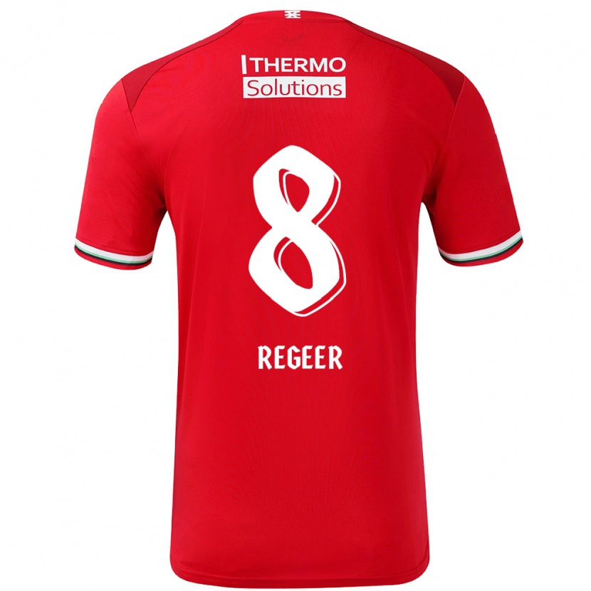 Danxen Kinder Youri Regeer #8 Rot Weiß Heimtrikot Trikot 2024/25 T-Shirt